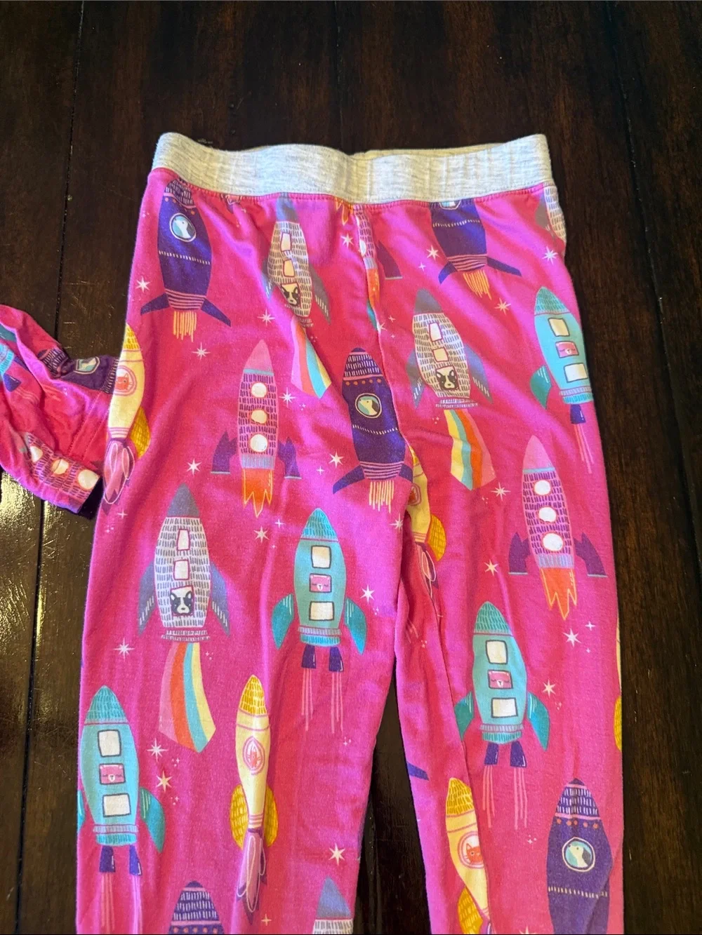 Little Sleepies Hot Pink Rocket Print Pajama Set